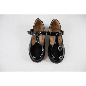 Sam Edelman Mary Jane Shoes Kids 3 Black Excellent T-Strap Patent Lug Sole